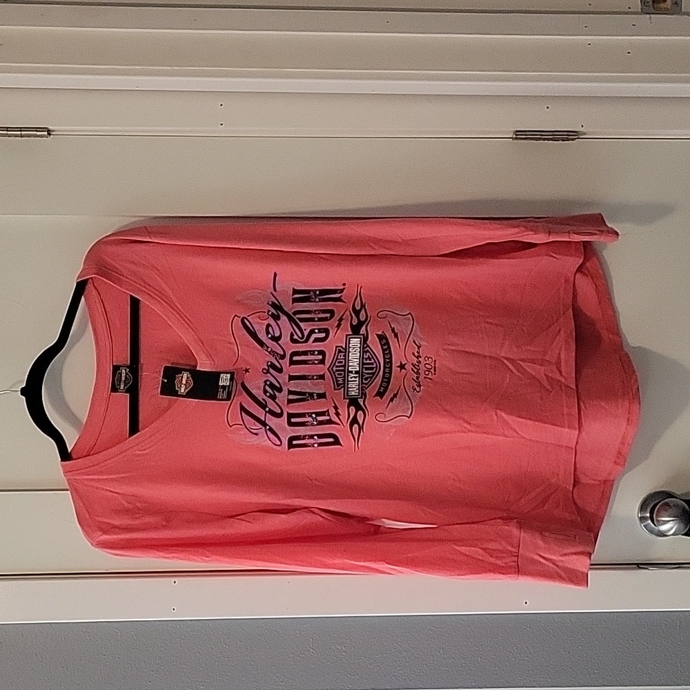 HD Long Sleeve Shirt; XL; Pink w/thumbholes